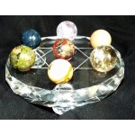 Glass Crystal Healing Grid with Seven Gemstone Spheres